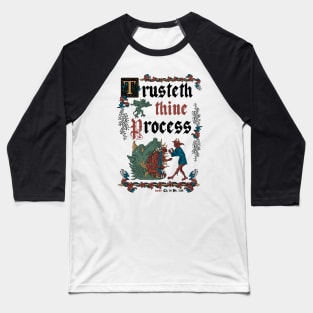 Trust the Journey Medieval Style - Vintage English Manuscript Baseball T-Shirt